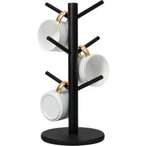Mug Holder Tree, Coffee Cup Holder with 6 Hooks (Black) | MyLifeUNIT, Mug Holder Tree, Coffee Cup Holder, 6 Hooks, Black