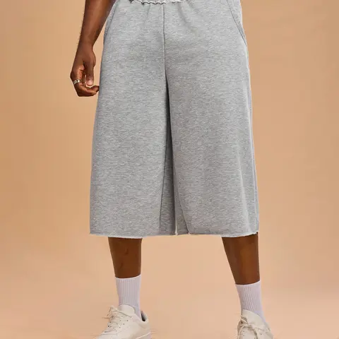 【100% Polyester】DealsForYouDays Sweat Shorts Hip Hop Solid Below Knee Loose Basketball Athletic Shorts with Pockets