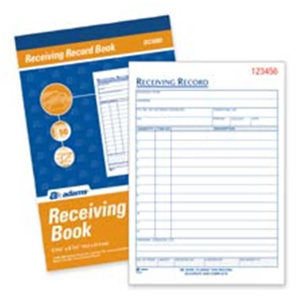 212 MAIN Carbonless 2-Part Receiving Record Book, Consecutively Numbered Office Stationery, 5.56in x 8.44in, with Company Stamp, Wraparound Cover, 2-Part White and Canary Set for Office Tracking, Carbonless Format