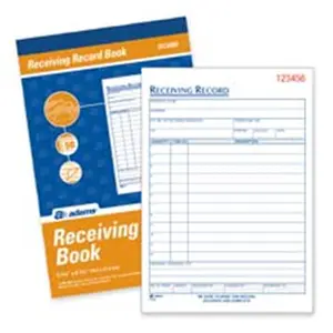 212 MAIN Carbonless 2-Part Receiving Record Book, Consecutively Numbered Office Supply, 5.56in x 8.44in, with Company Stamp (WE) for Office Record Tracking