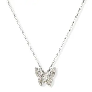 Radiance by Absolute™ Sterling Silver Butterfly Drop Chain Necklace