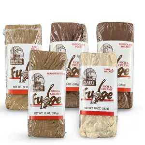 Claeys Rich & Creamy Fudge Snack - 10 oz Huge Brick, Caffeine-Free, Choose From Chocolate, Peanut Butter, Maple Walnut, Vanilla Walnut & More Flavors