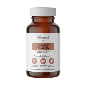 Just Ingredients Organ Complex Supplement with Freeze-Dried Bovine Organs Liver Brain Spleen Heart for Optimum Health & Mood Support