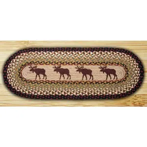 Earth Rugs 64-019M Moose Oval Jute Runner, Musical Accessory, Biodegradable, Eco-Friendly, Jute Rug
