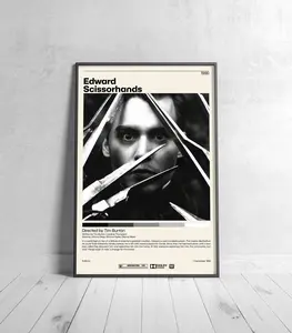 Edward Scissorhands | Tim Burton, Minimalist Movie Poster, Vintage Retro Art Print, Custom Poster, Wall Art Prin, Home Decor Artistic Ornaments