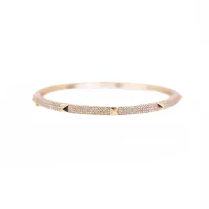 Pave Diamond Spike Bangle - Medium