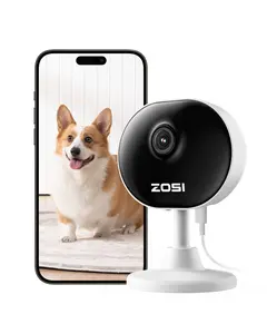 Zosi 2025 Security Camera, Surveillance 4G WiFi Camera with Phone App, 2-Way Audio, Night Vision,Motion Detection,Indoor,easy installation without drilling (doesn't support 5G wifi)