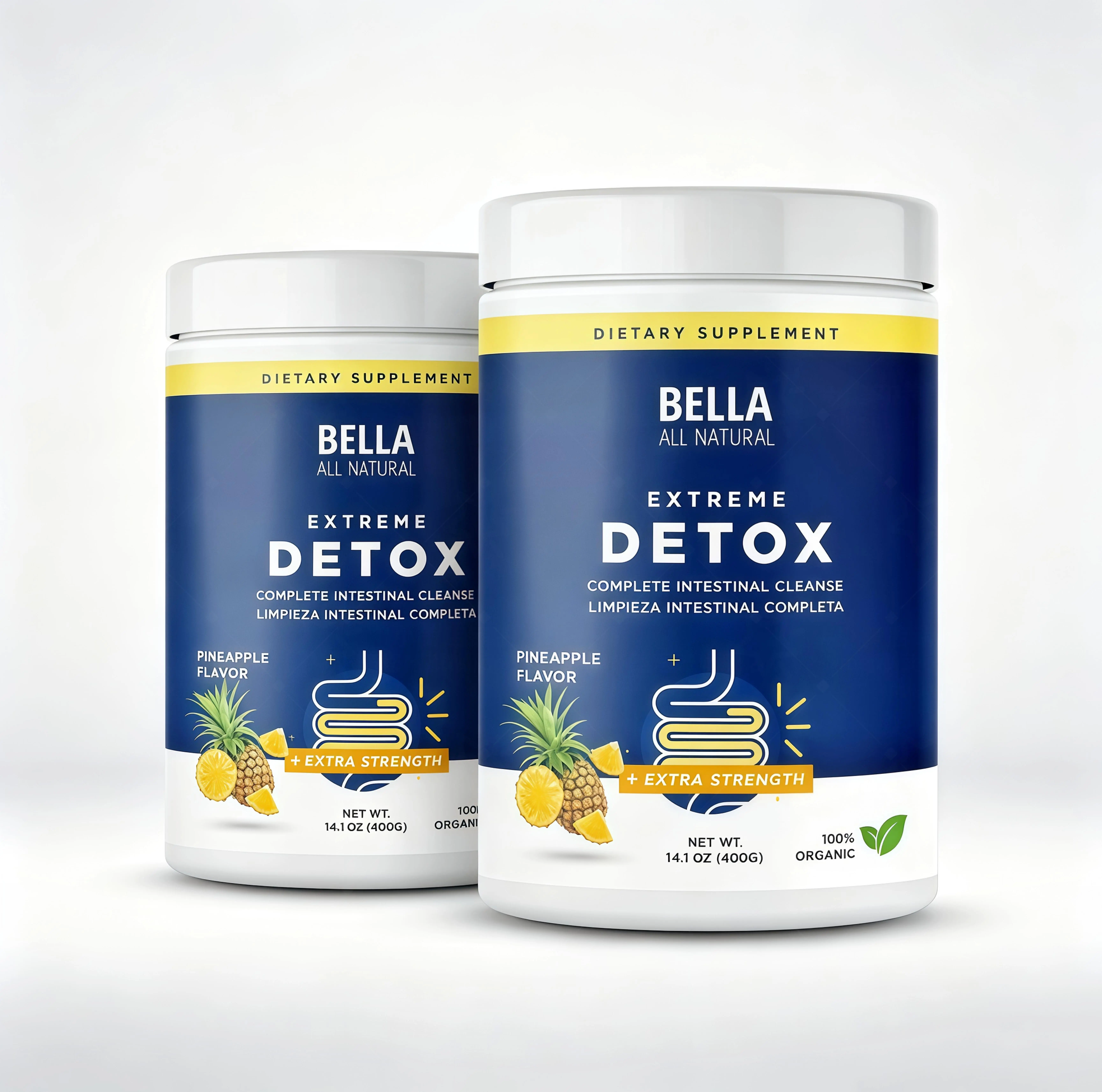 3 Piece Bella All Natural Extreme Detox Powder UF (Pineapple)