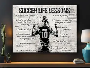 Soccer Life Lessons Personalized Canvas Print, Soccer Poster Print, Soccer Gift For Girl