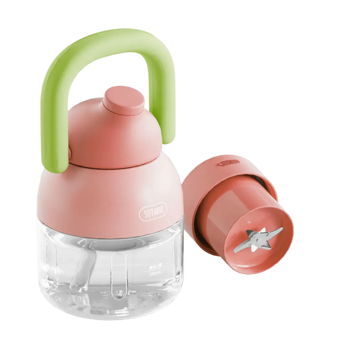 Sothing Electric Juicer Cup Portable Smoothie Maker 500ml Large Capacity Dopamine Pink