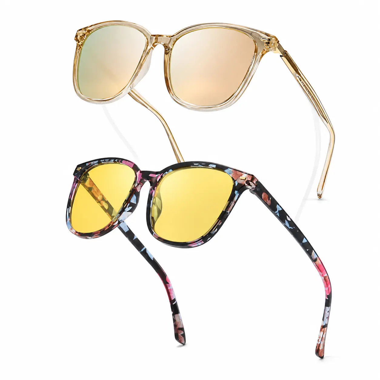 Unisex 2-in-1 Day Night Driving Glasses | Polarized UV400 Sunglasses + Anti Glare Night Vision Eyewear for Women Men