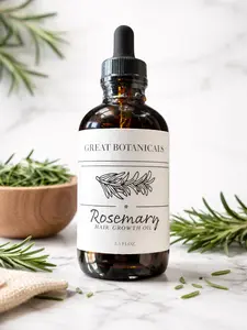 Great Botanicals Rosemary Hair Growth Oil 3.5 Fl Oz Natural Haircare for Healthy Hair Growth (Rosemary, Castor, Jojoba, Coconut MCT)