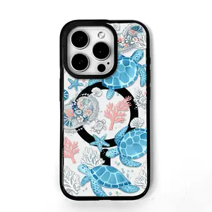 Turtle Ocean Pattern Phone Case，Undersea Life Style for iPhone 17 16 15 14 13 12 11 Plus Pro Max.A17