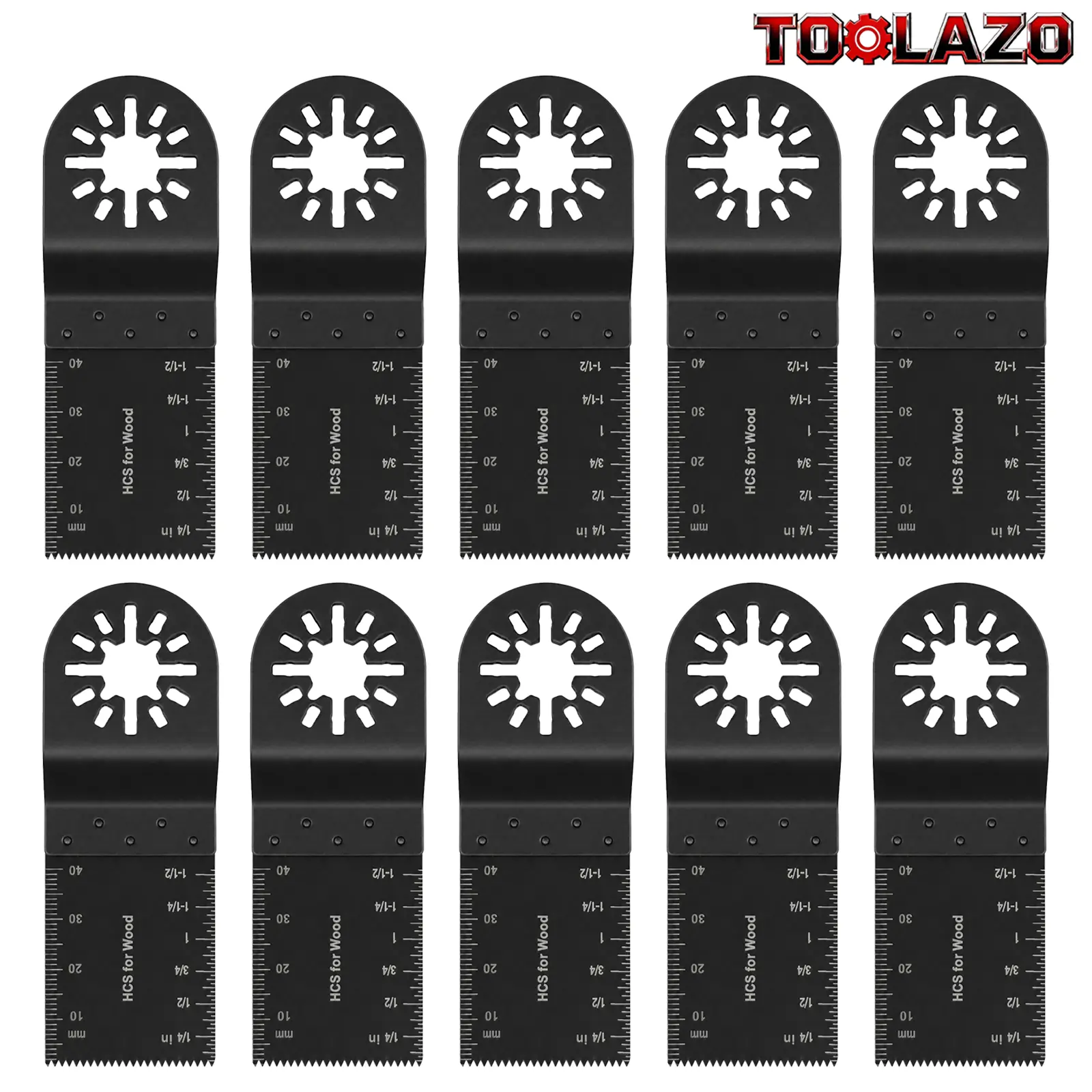 10Pcs Oscillating Multitool Blades | Titanium & Bi-Metal Universal Saw Blades for Wood, Metal, Nails, Plastic & PVC | Quick Release Heavy-Duty Cutting Kit | Fits Most Oscillating Tools