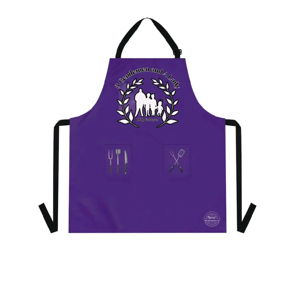Custom Designed Aprons - Purple with White Logo, Ideal for Cooking, Versatile Design for Various Kitchen Tasks bib apron