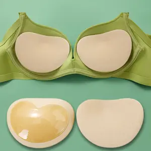 Self-Adhesive Bikini Swimsuit Bra Padding, Sponge Silicone Pad for Small Busts, Triangle Heart Shape Sticky Chest Pads