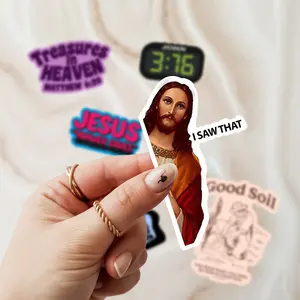 Jesus Saves Decal Cross Symbol of Faith Waterproof Colorfast Sticker for Cars Laptops and More Versatile Durable Material