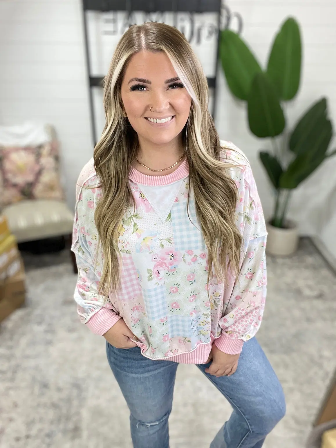 Sweet Meadows Patchwork Pullover