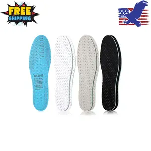 3 Pairs Breathable Shoe Insoles Inserts Soft Cushioning Double-Layer Latex Foam for Men 7-11 Woman 2-8 (White, Black, Grey)
