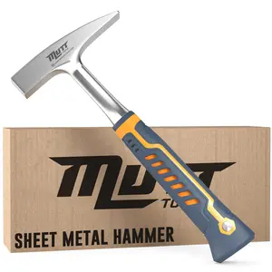Mutt Tools 18oz Sheet Metal Hammer - Professional Tinners Hammer for Metal Shaping - Forged HVAC Hammer with Ergonomic Handle for Duct Work & Sheet Metal Projects