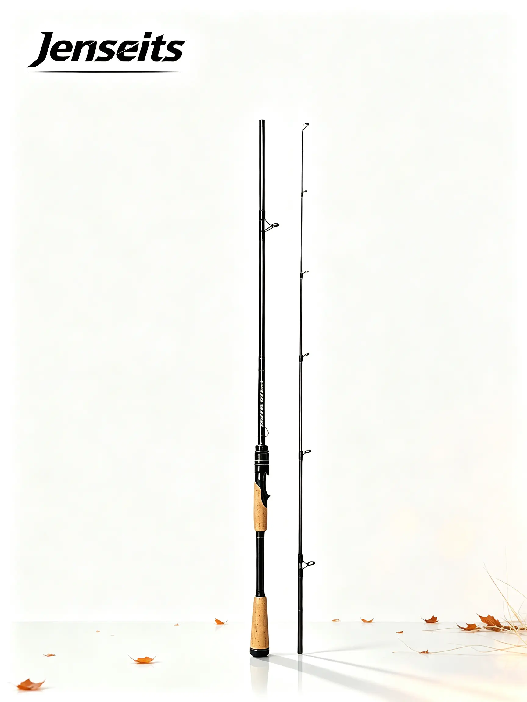 Jenseits Carbon Fibre Fishing Rod - 7ft 2-Piece Fishing Gear, Stainless Steel-Ceramic Guides, Precision Ferrule, Fast Action Heavy Duty Pole, Premium Carbon Blank (Responsive Feel), Smooth Salt Casts for Bass Saltwater Use