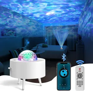 Wave Projector  Water Light Projector for Bedroom,  Room Decor   Galaxy Night Light with Speaker - Starry Light with 9 Planet, , Water Wave Effect