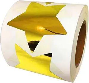 Foil   Stickers, 2 Inch Glitter Metallic Stars Self Adhesive Labels - Shiny Foil Teacher Supplies - Scrapbooking Party Favors (500 Per Roll)