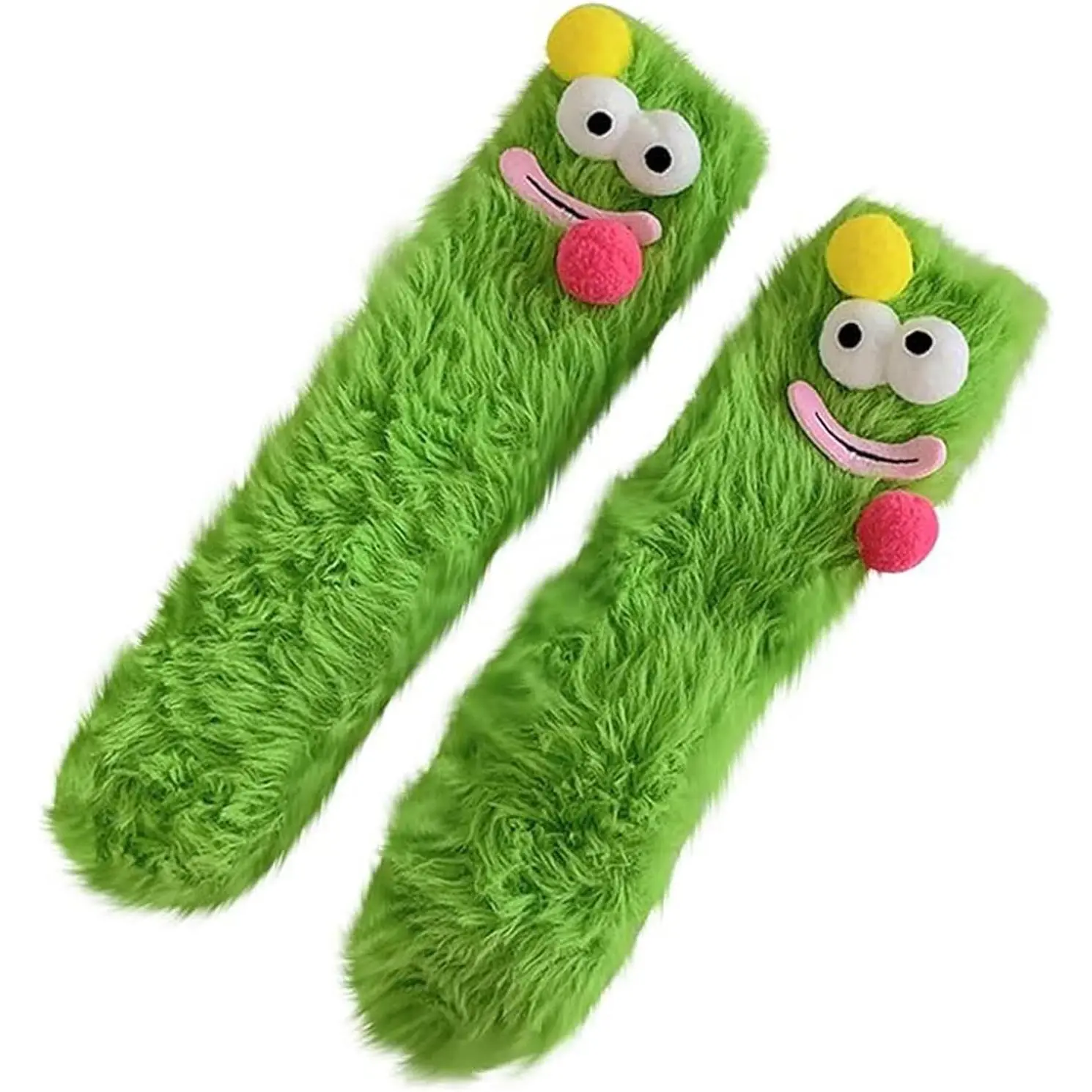L-SOK035   Crazy Funny Fuzzy Silly Socks for Kids, Women & Men - Fluffy Slipper Novelty Fun Socks with Animal Patterns