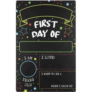 First Day Last Day of School Chalkboard Double Sided Sign - 12" x 7.9"