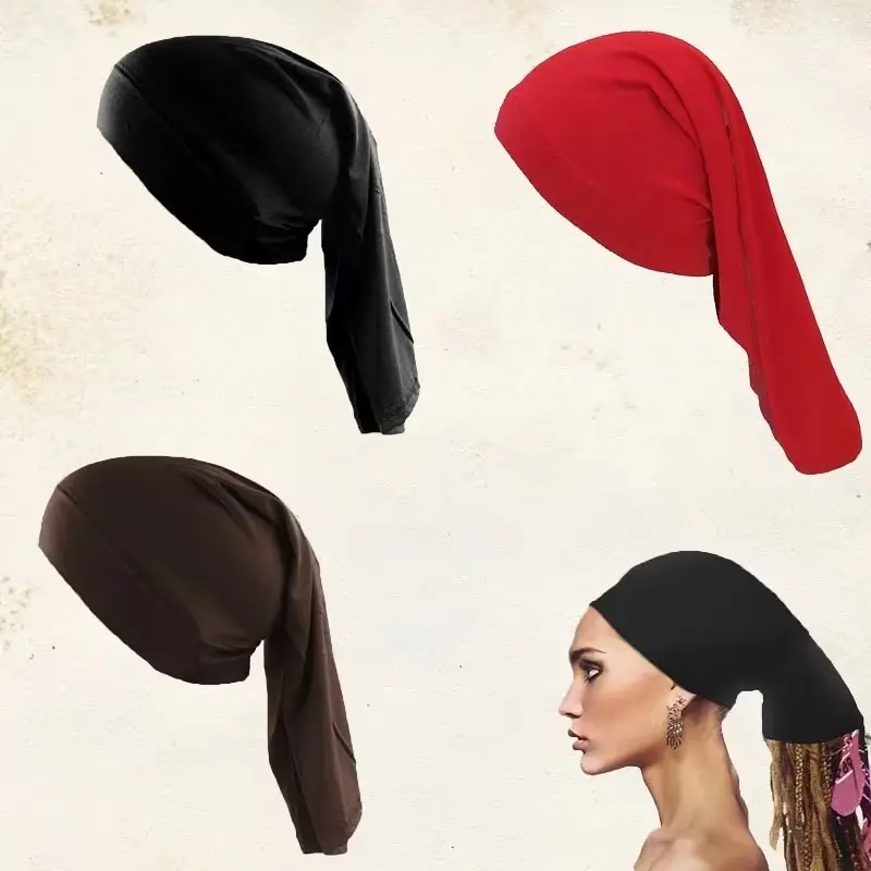 Unisex Spandex Dreadlocks Tube 3 Packed Long Hair Covers for Men Women (Long Set-3 Packed)