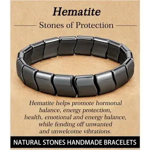 Valentines Day Gifts for Men Hematite Bracelet for Men Natural Stones Handmade Bracelets - Reignites Masculine Energy Male Healing Bracelets for Mens Inspirational Brithday Gifts