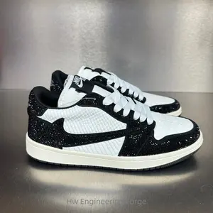 Flat sneakers, full diamond sneakers, men's and women's matching sports shoes