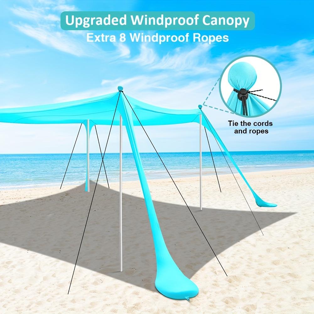 Beach Tent Canopy 10'x10' Beach Tents Sun Shelter 6-8 Person Beach Canopy Tent Sun Shade Easy Setup Pop Up Beach Shade Canopy Portable Beach Tent UPF 50+ Waterproof Windproof Beach Canopy