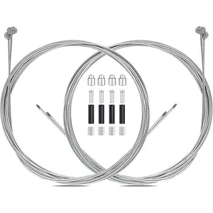 4PCS Premium Bicycle Brake Cable Set - Universal Standard for Mountain MTB/Road Bikes, Professional Grade with Free Cable Cap End Crimps Accessories (Front & Rear Compatibility)