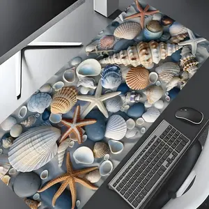 Beach Shell Pattern Mouse Pad, Rectangle Gaming Mouse Pad, Non-slip Rubber Pad, Desktop Decoration Protective Pad for Home, Office, Laptop, Desktop Computer