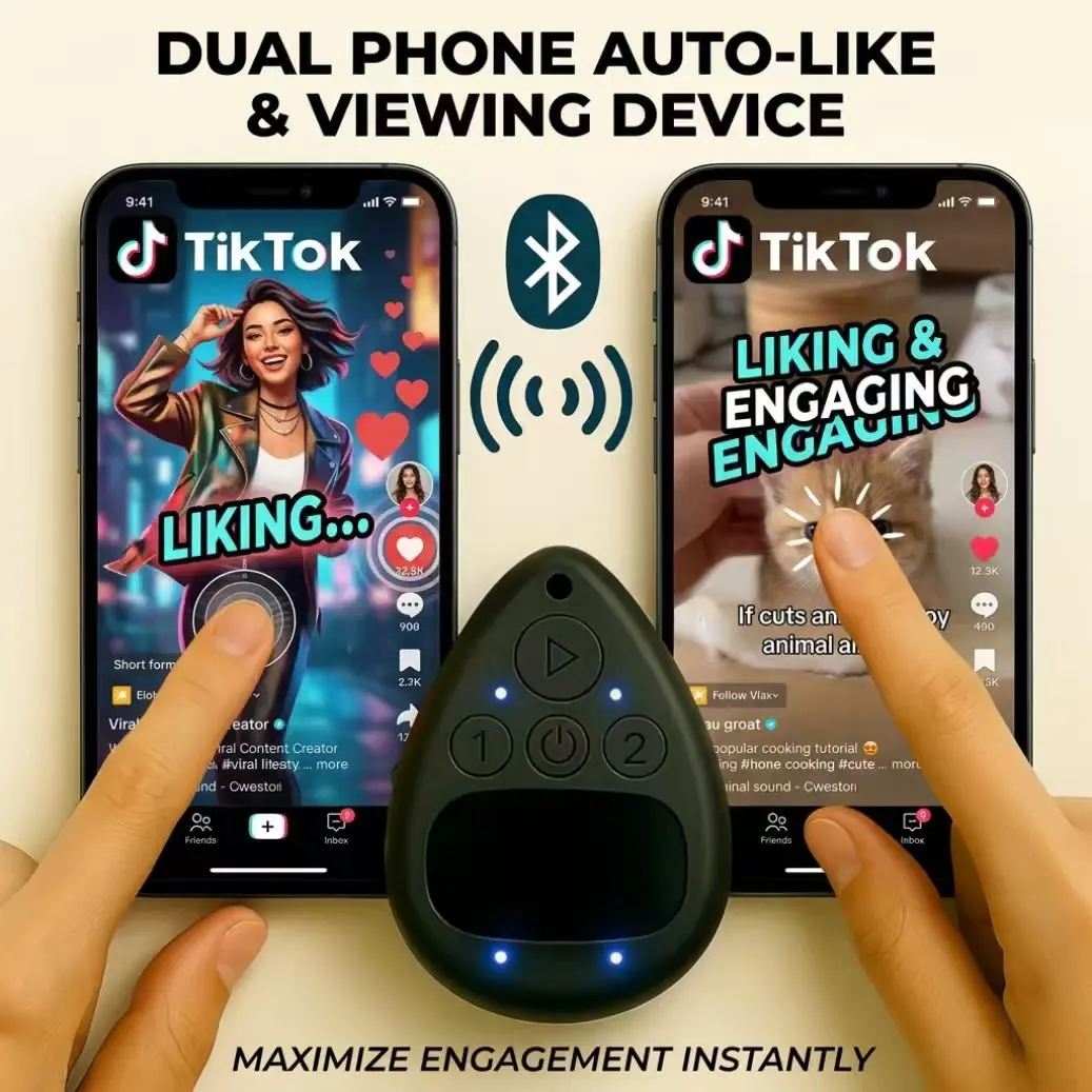 Rechargeable Bluetooth Wireless Auto Clicker, Silent Screen Tapper with Adjustable Speed, Hands-Free Operation for iPhone, Perfect for TikTok Live Likes, Gaming and Reward Tasks