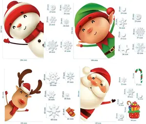 82PCS Christmas Snowflake Window Clings Stickers for Glass, Xmas Decals Decorations Holiday Snowflake Santa Claus Reindeer Decals for Party Ornaments