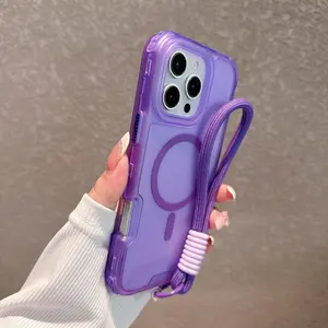 The magnetic wristband and phone case 3-in-one design for iPhone 17 16 15 14 13 ProMax Plus can provide three layers of protection for the phone. Paired with the wristband design, the magnetic phone case 15 ProMAX is available