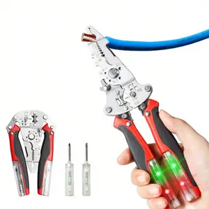 18-in-1 Electrician Tool Pliers, Wire Stripping, Cutting and Pulling, Foldable Design with Detachable Components, Built-in Voltage Test and Flat/Philips Screwdrivers, Extended Grip for Comfortable DIY and Household Repairs