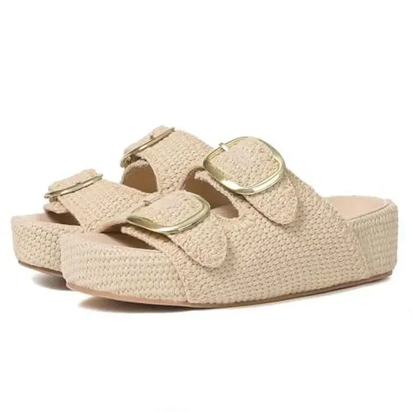 Platform Sandals For Women Raffia Espadrilles Open Toe  display picture 1