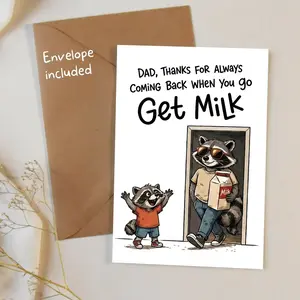 Always Coming Back Funny Father's Day Card, Best Dad Ever Card, Funny Dad Greeting Card, New Dad Card, Card For Him, Stickman Card
