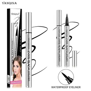 Yanqina Cool Black Liquid Eyeliner Pen - 1 Piece (Single Item), 0.5ml Waterproof Long-Lasting Cosmetic, Ultra-Fine Tip, Anti-Smudge, Easy Precise Application, Beginner-Friendly Makeup for Beauty & Personal Care