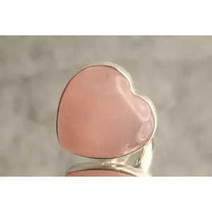 Rosalina - Rose Quartz 925 Silver Adjustable Ring