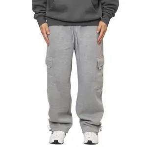 Men's Heavyweight Baggy Fleece Cargo Sweatpants Size XS-3XL Unisex Thick Loose Pants