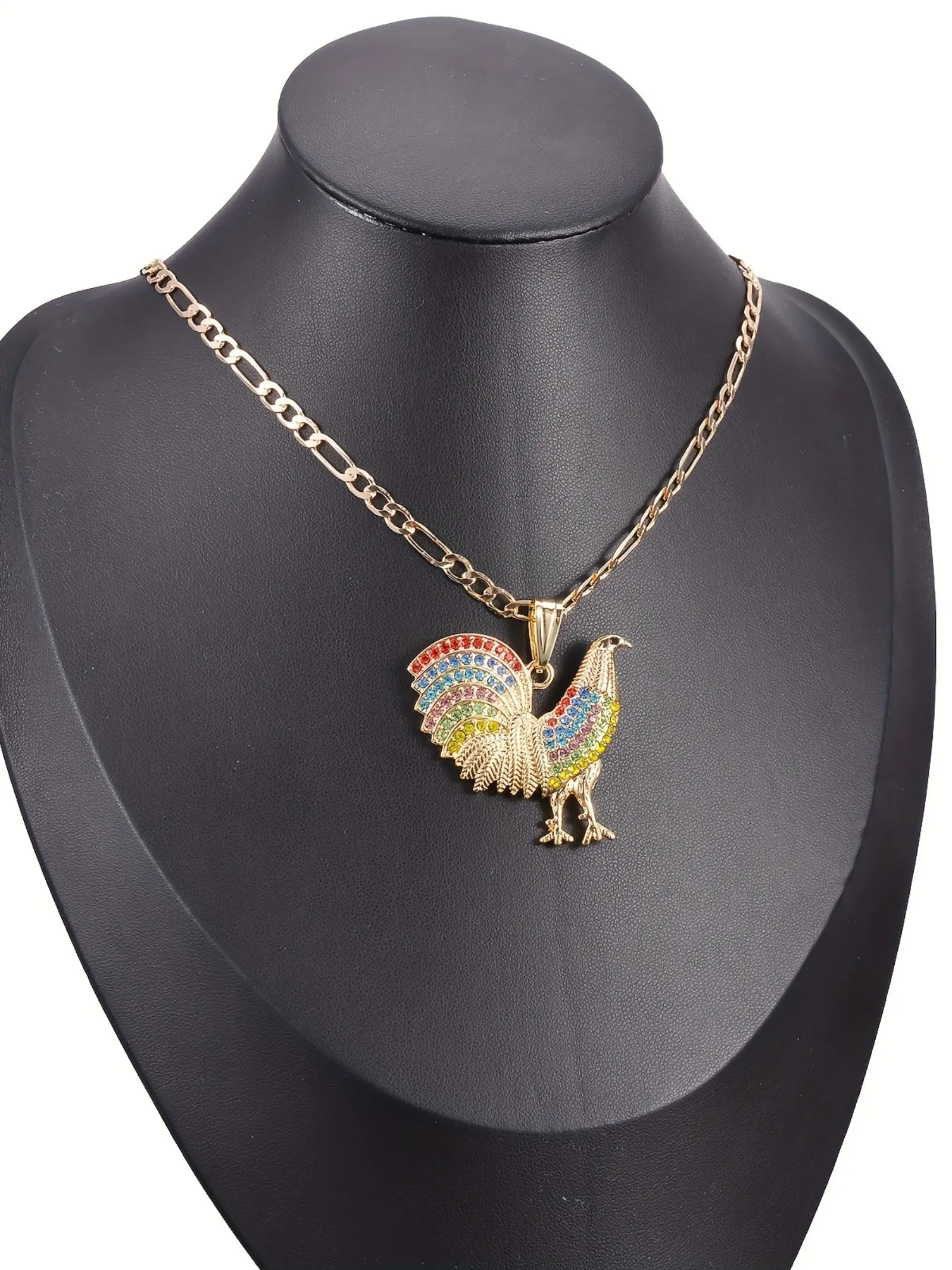Unique Rooster Design Pendant Charms Necklace, Copper Chain, Party Style, Unisex Gift for Easter Christmas Holidays, All Seasons Wear, Trendy Charms Necklace, Fashionable Accessories