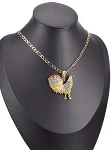 Unique Rooster Design Pendant Charms Necklace, Copper Chain, Party Style, Unisex Gift for Easter Christmas Holidays, All Seasons Wear