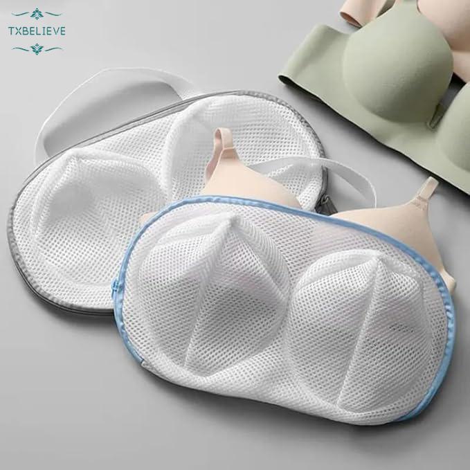 Home bra laundry bag, spherical protective laundry bag, suitable for machine washing, anti-deformation bra bag (Blue/Grey)