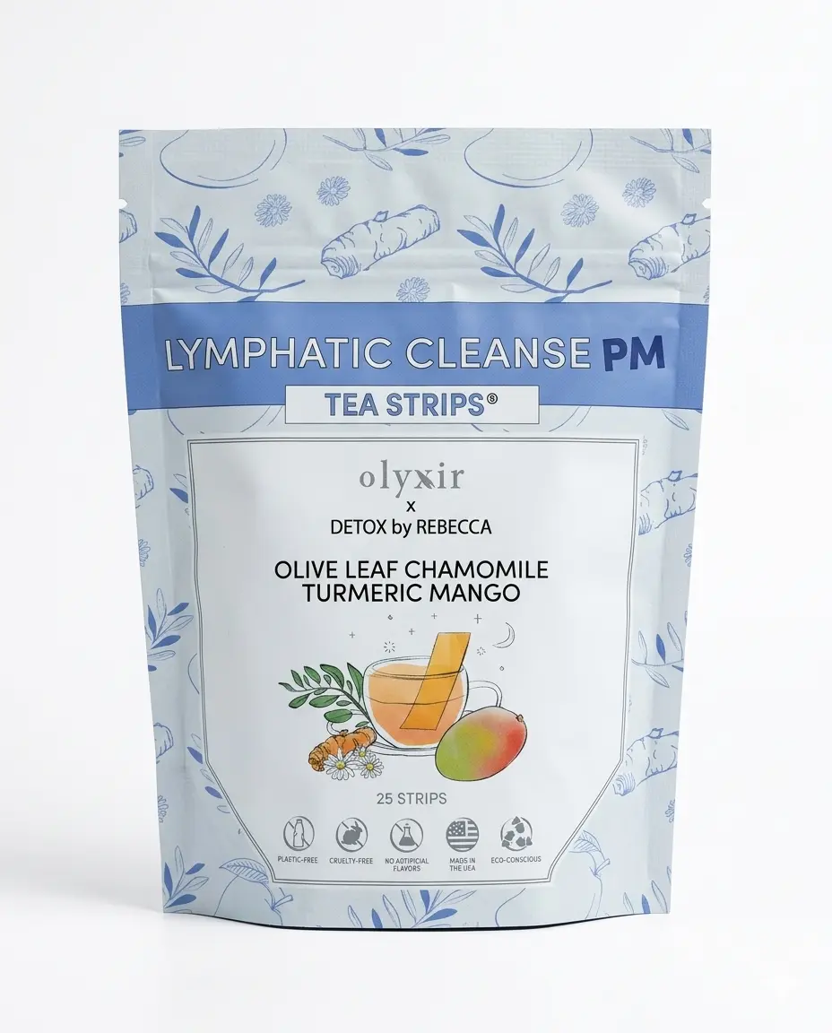 Lymphatic Cleanse PM | Olive Leaf Chamomile Turmeric Mango | Makes 25 Cups of Tea
