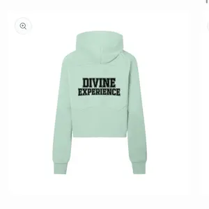 DIVINE EXPERIENCE Cropped Zip Half Hoodie