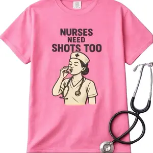 Short-Sleeve Cotton Knit T-Shirt - Relaxed Fit Funny Medical Humor Tee, Nurse Gift for ICU/ER Nurses & Nursing Students